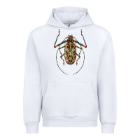 White Acrocinus Beetle Illustrations Urban Hoodie - LillyAllenDesigns