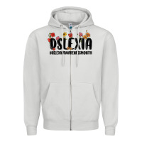 Dove Grey dslexia awareness month Zipper Hoodie - MaliasSmallBusiness