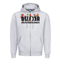 Heather Grey dslexia awareness month Zipper Hoodie - MaliasSmallBusiness