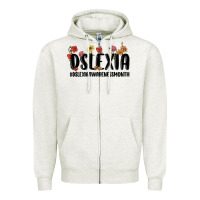 Oatmeal Heather dslexia awareness month Zipper Hoodie - MaliasSmallBusiness