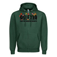 Sports Green dslexia awareness month Zipper Hoodie - MaliasSmallBusiness