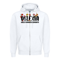 White dslexia awareness month Zipper Hoodie - MaliasSmallBusiness