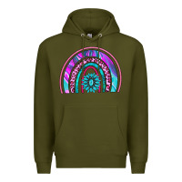 Army Green rainbow and gemstone Premium Hoodie - AdoDesignShop