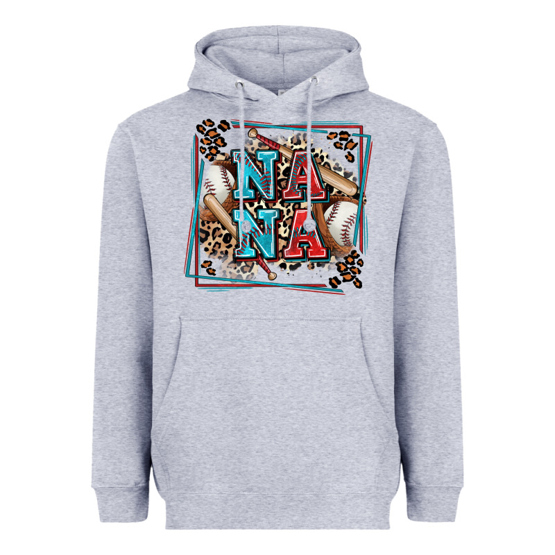 Baseball Nana With Leopard Heavyweight Hoodie by Zillion Design Studio | Teevron