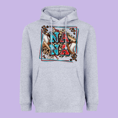 Baseball Nana With Leopard Heavyweight Hoodie Designed By Zillion Design Studio
