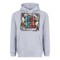 Heather Grey baseball nana with leopard Heavyweight Hoodie - Zillion Design Studio