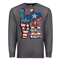 Charcoal Heather Love Texas  4th of july Premium Sweatshirt - CowGirlArtShop