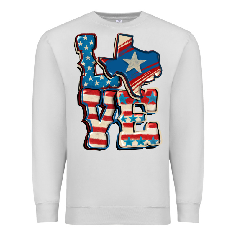 Love Texas  4th Of July Premium Sweatshirt by CowGirlArtShop | Teevron