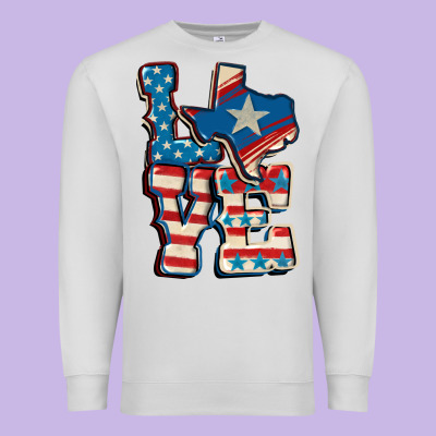 Love Texas  4th Of July Premium Sweatshirt Designed By Cowgirlartshop