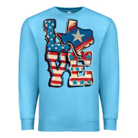 Ocean Blue Love Texas  4th of july Premium Sweatshirt - CowGirlArtShop