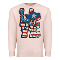 Pale Pink Love Texas  4th of july Premium Sweatshirt - CowGirlArtShop