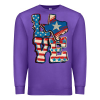 Purple Love Texas  4th of july Premium Sweatshirt - CowGirlArtShop