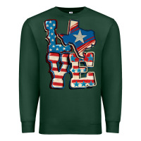 Sports Green Love Texas  4th of july Premium Sweatshirt - CowGirlArtShop