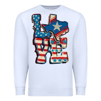 White Love Texas  4th of july Premium Sweatshirt - CowGirlArtShop