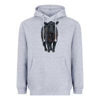 Heather Grey black angus cattle Heavyweight Hoodie - RanaPortraitStore