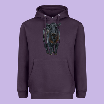 Black Angus Cattle Heavyweight Hoodie Designed By Ranaportraitstore