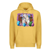 Antique Gold goat family eggs flowers leopard serape glitter Premium Hoodie - Artiststas