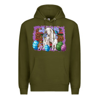 Army Green goat family eggs flowers leopard serape glitter Premium Hoodie - Artiststas