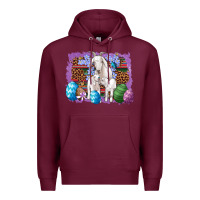 Burgundy goat family eggs flowers leopard serape glitter Premium Hoodie - Artiststas