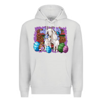 Dove Grey goat family eggs flowers leopard serape glitter Premium Hoodie - Artiststas