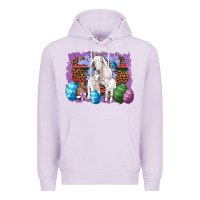 Lilac goat family eggs flowers leopard serape glitter Premium Hoodie - Artiststas