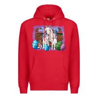 Red goat family eggs flowers leopard serape glitter Premium Hoodie - Artiststas