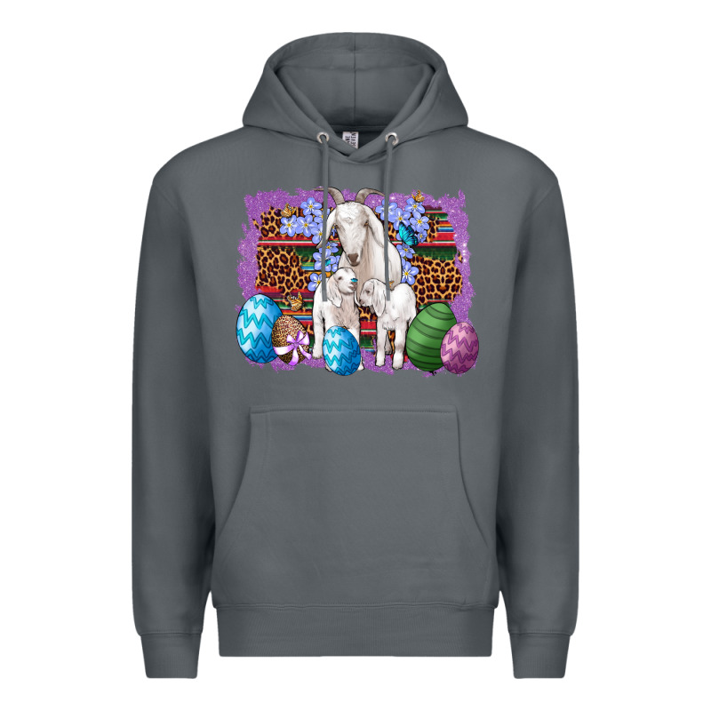 Goat Family Eggs Flowers Leopard Serape Glitter Premium Hoodie by Artiststas | Teevron