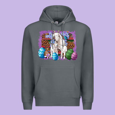 Goat Family Eggs Flowers Leopard Serape Glitter Premium Hoodie Designed By Artiststas