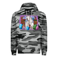 Slate Camo goat family eggs flowers leopard serape glitter Premium Hoodie - Artiststas