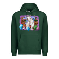 Sports Green goat family eggs flowers leopard serape glitter Premium Hoodie - Artiststas