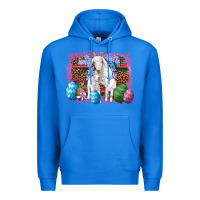 True Royal goat family eggs flowers leopard serape glitter Premium Hoodie - Artiststas