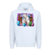 White goat family eggs flowers leopard serape glitter Premium Hoodie - Artiststas