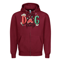Burgundy crazy dog lady Zipper Hoodie - MaliasSmallBusiness