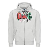 Dove Grey crazy dog lady Zipper Hoodie - MaliasSmallBusiness
