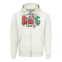 Oatmeal Heather crazy dog lady Zipper Hoodie - MaliasSmallBusiness