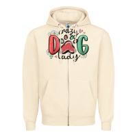 Sandshell crazy dog lady Zipper Hoodie - MaliasSmallBusiness