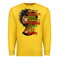 Lemon juneteenth 1885 because my ancestors weren't free in 1776 black woman Premium Sweatshirt - HRA Design Shop