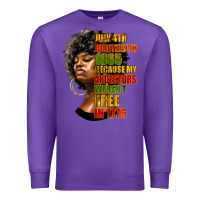 Purple juneteenth 1885 because my ancestors weren't free in 1776 black woman Premium Sweatshirt - HRA Design Shop