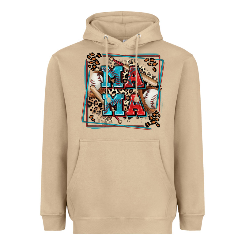Baseball Mama With Leopard Heavyweight Hoodie by Zillion Design Studio | Teevron