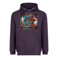 Plum baseball mama with leopard Heavyweight Hoodie - Zillion Design Studio