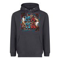 Smoke baseball mama with leopard Heavyweight Hoodie - Zillion Design Studio