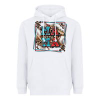 White baseball mama with leopard Heavyweight Hoodie - Zillion Design Studio