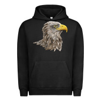 Pigment Black American White Sea Eagle Head Urban Hoodie - LillyAllenDesigns