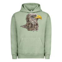 Pigment Oil Green American White Sea Eagle Head Urban Hoodie - LillyAllenDesigns
