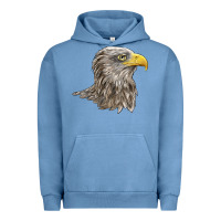 Pigment Pebble Blue American White Sea Eagle Head Urban Hoodie - LillyAllenDesigns