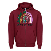 Burgundy mom of both rainbow Zipper Hoodie - MaliasSmallBusiness