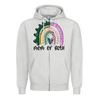Dove Grey mom of both rainbow Zipper Hoodie - MaliasSmallBusiness
