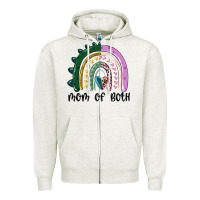 Oatmeal Heather mom of both rainbow Zipper Hoodie - MaliasSmallBusiness