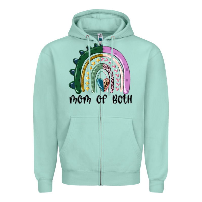 Mom Of Both Rainbow Zipper Hoodie by MaliasSmallBusiness | Teevron