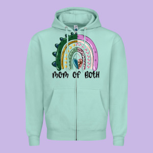 Mom Of Both Rainbow Zipper Hoodie Designed By Maliassmallbusiness